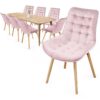 MIADOMODO Sada prošívaných jídelních židlí, růžová 8 ks