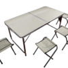 Kempingový set, stůl a 4 židle, 120 x 60 cm
